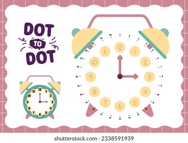 flat design vector kids connect dot to dot worksheet printable for kids activity