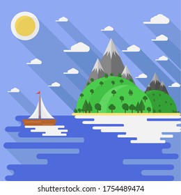 Flat Design Vector of Landscape