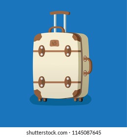 Flat design vector luxury traveling suitcase  icon illustration