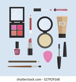 Flat design vector make up icons set