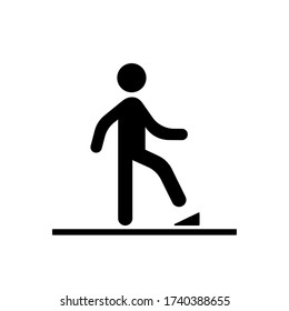 flat design vector of man stepping on push buttons icon.