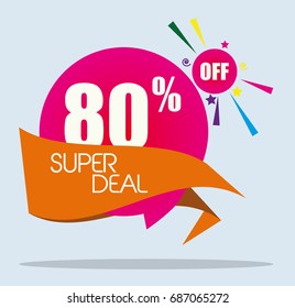 Flat Design Vector Marketing Banner Super Deal For Promotion and Advertising