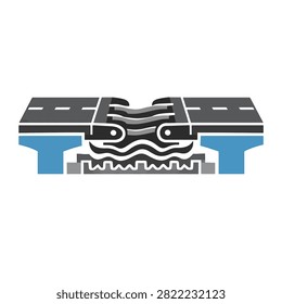 Flat design vector of a modern bridge spanning a river