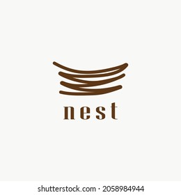 flat design vector nest logo