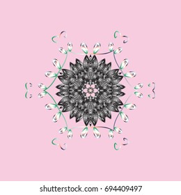 Flat design. Vector nice snowflakes on colorful background. Vector illustration. Snowflake icon, isolated.