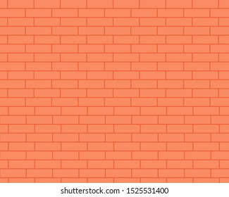 Flat design vector: Orange brick wall for your design.