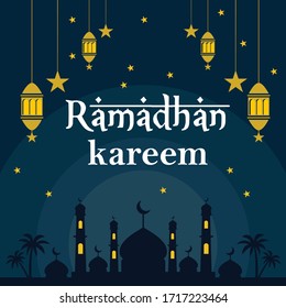 flat design vector ramadan kareem