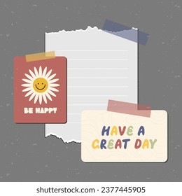 flat design vector ripped paper collection set