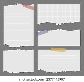 flat design vector ripped paper collection set