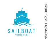 Flat Design Vector Sailboat Illustration