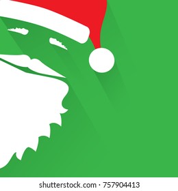 Flat Design Vector Saint Nicholas on green background. Greeting Card.