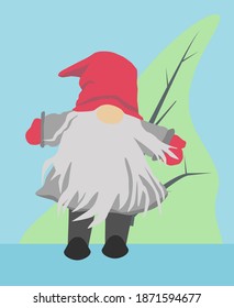 flat design vector santa claus in red wearing big red hat with long beard christmas xmas holiday vacation winter family time decoration 