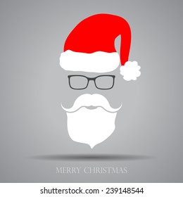 Flat Design Vector Santa Claus Face