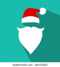 Flat Design Vector Santa Claus Face