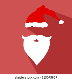 Flat Design Vector Santa Claus Face