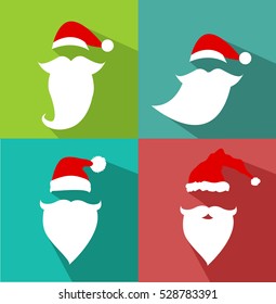 Flat Design Vector Santa Claus Face