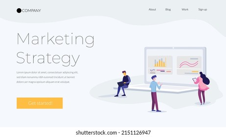 Flat Design Vector SEO Landing Page Website