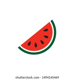 Flat design vector slice of watermelon 