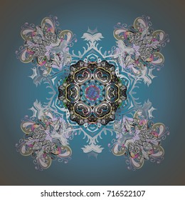 Flat design. Vector snowflake icon. Snowflake icon, isolated. Vector illustration. Vector winter snowflakes on colorful background.