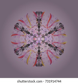 Flat design. Vector snowflake icon. Snowflake icon, isolated. Vector illustration. Vector winter snowflakes on colorful background.