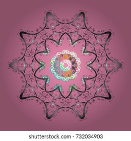 Flat design. Vector snowflake icon. Snowflake icon, isolated. Vector illustration. Vector winter snowflakes on colorful background.