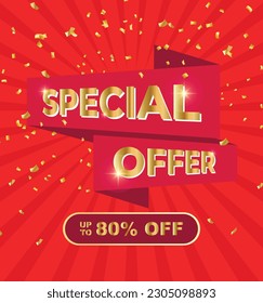 flat design vector spring flash sale offer discount