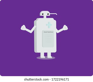 flat design vector super hand sanitizerman 