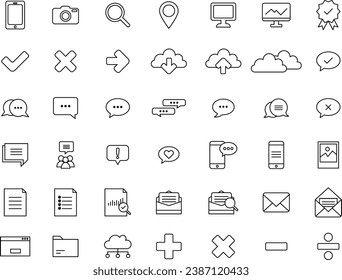 flat design vector technology network messenger icon collection set
