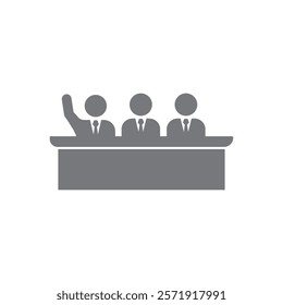 flat design vector templete three judges, board committee.