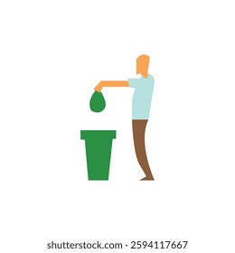 flat design vector throw garbage