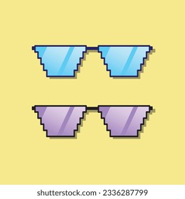 Flat design vector thug life sunglasses illustrations. vector cartoon sunglasses concept. flat cartoon style.