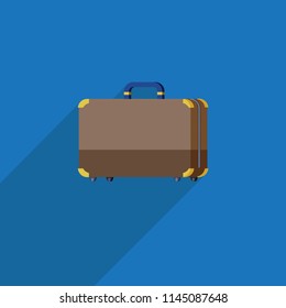 Flat design vector traveling suitcase  icon illustration