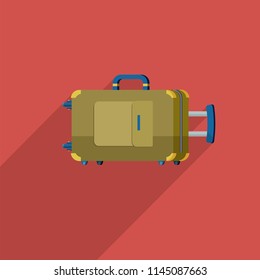 Flat design vector traveling suitcase  icon illustration