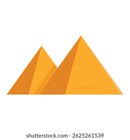 Flat design vector of two vibrant orange pyramids symbolizing desert landscape