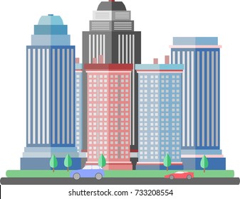 Flat Design Vector Urban Landscapes, modern city