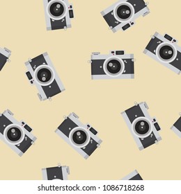 Flat design vector vintage camera  pattern
