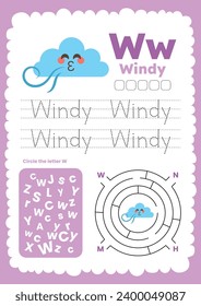 flat design vector weather flashcard printable worksheet for kids activity