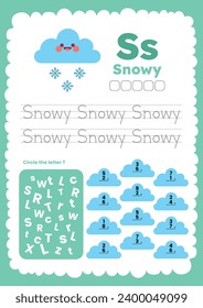 flat design vector weather flashcard printable worksheet for kids activity