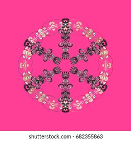 Flat design. Vector winter snowflakes on colorful background. Vector illustration. Snowflake icon, isolated. Vector snowflake icon.