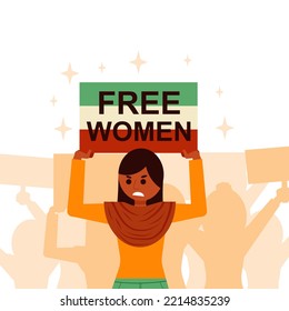 flat design vector women rise to freedom 