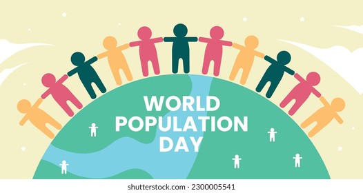 flat design vector world population day 11 july