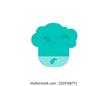 flat design vegetarian food logo vector illustration