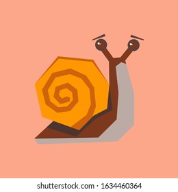Flat Design Very Cute Snail