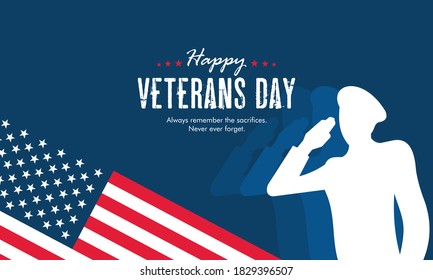 Flat design veterans day illustration concept vector