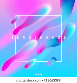 Flat design vibrant gradient abstract poster in blue and pink colors vector illustration