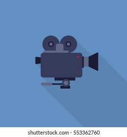 Flat Design of Video Camera, Camera Recorder vector illustration