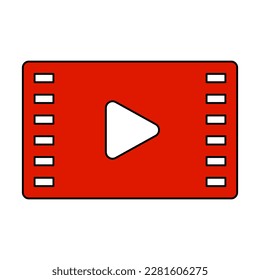 Flat design video play icon. Vector.