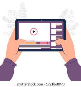 Flat design video streaming vector illustration