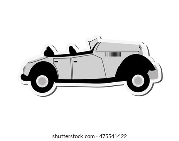 flat design vintage convertible car icon vector illustration