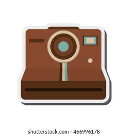 flat design vintage instant camera icon vector illustration